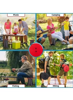 JAJEEK 2023 Upgraded Portable Collapsible Folding Stool – Retractable Telescoping Camping Stool for Adults, Ideal for Outdoor Fishing, Hiking, Gardening, Travel & BBQ (Red)  - Image 3