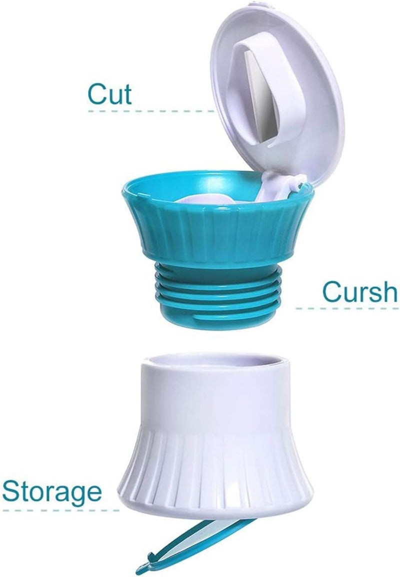 Bingcute Pill Crusher Plastic Pill Cutter Pill Crusher Cutter Medicine Cutter 3 in 1 Multifunction Pill Cutter Splitter Grinder Medication Crusher Splitter Storage Box for Small Pills Travel Pill - Image 3