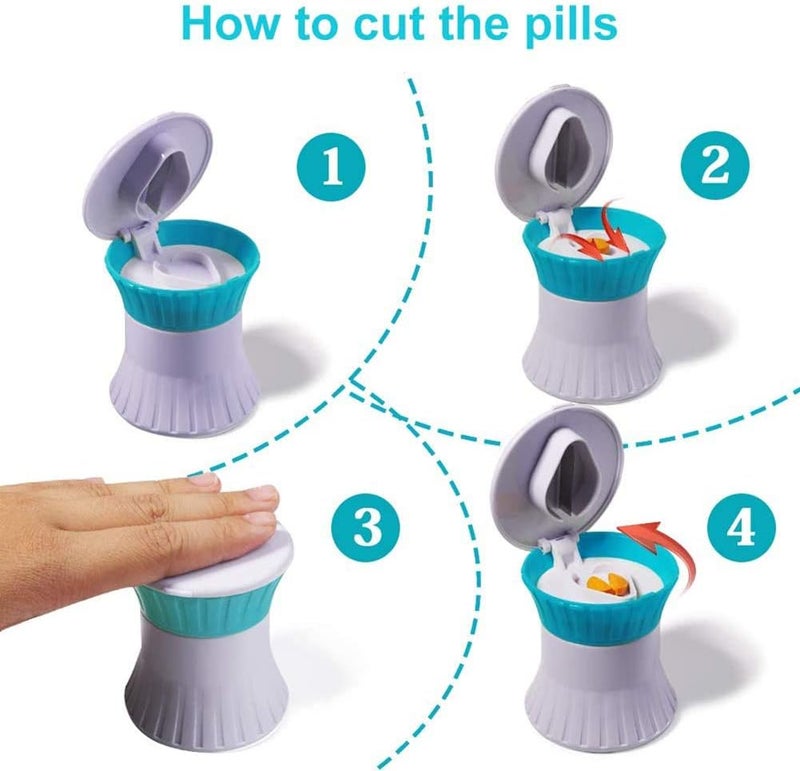 Bingcute Pill Crusher Plastic Pill Cutter Pill Crusher Cutter Medicine Cutter 3 in 1 Multifunction Pill Cutter Splitter Grinder Medication Crusher Splitter Storage Box for Small Pills Travel Pill - Image 4