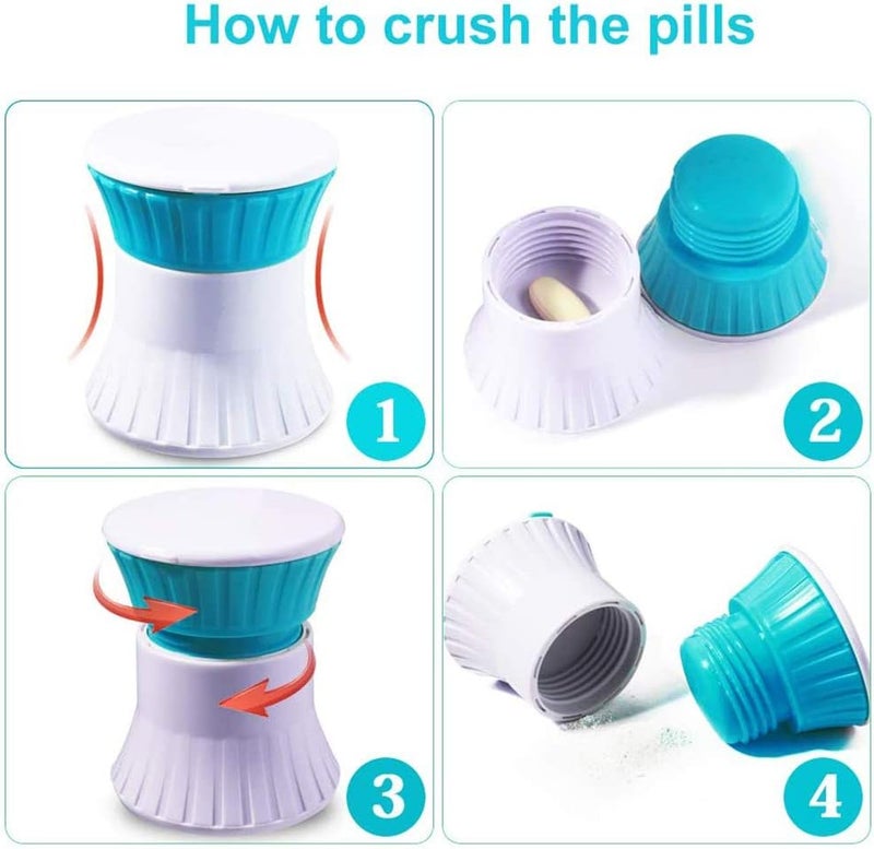 Bingcute Pill Crusher Plastic Pill Cutter Pill Crusher Cutter Medicine Cutter 3 in 1 Multifunction Pill Cutter Splitter Grinder Medication Crusher Splitter Storage Box for Small Pills Travel Pill - Image 5