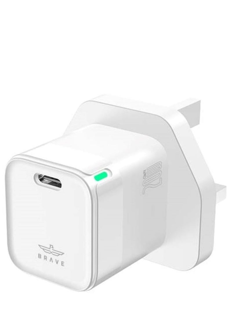 Brave 20W USB C Wall Charger Fast Charging Block, Dual Port PD & QC 3.0 Type C Charger Adapter for iPhone 16, 15, 14, 13, 12, 11 Pro Max, Samsung S25, S24, S23, S22 Ultra, iPad Pro, Google Pixel, Xiaomi, OnePlus, Oppo, Realme, Huawei  - Image 1