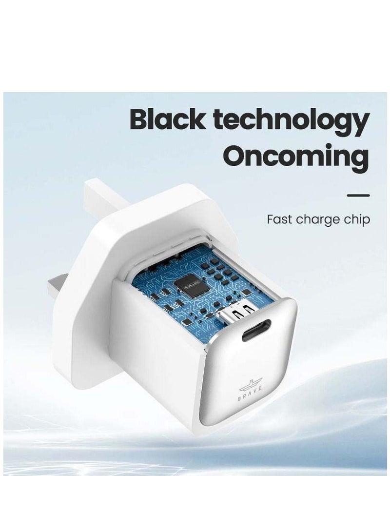 Brave 20W USB C Wall Charger Fast Charging Block, Dual Port PD & QC 3.0 Type C Charger Adapter for iPhone 16, 15, 14, 13, 12, 11 Pro Max, Samsung S25, S24, S23, S22 Ultra, iPad Pro, Google Pixel, Xiaomi, OnePlus, Oppo, Realme, Huawei  - Image 5
