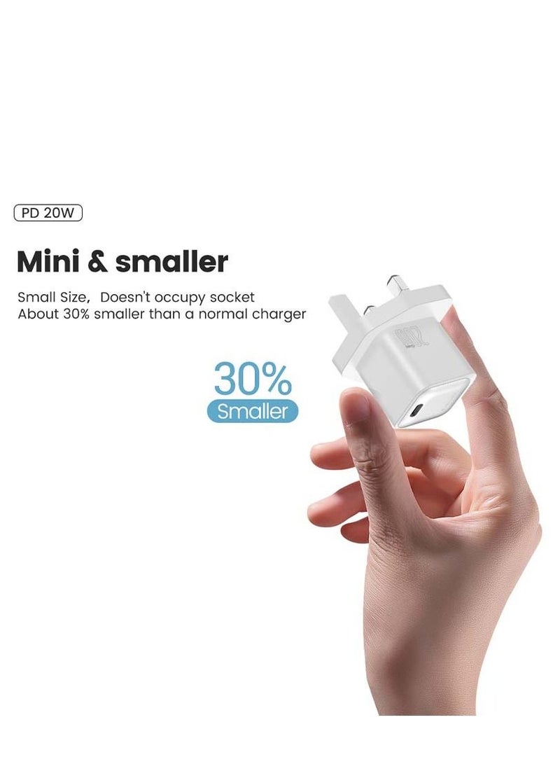 Brave 20W USB C Wall Charger Fast Charging Block, Dual Port PD & QC 3.0 Type C Charger Adapter for iPhone 16, 15, 14, 13, 12, 11 Pro Max, Samsung S25, S24, S23, S22 Ultra, iPad Pro, Google Pixel, Xiaomi, OnePlus, Oppo, Realme, Huawei  - Image 2