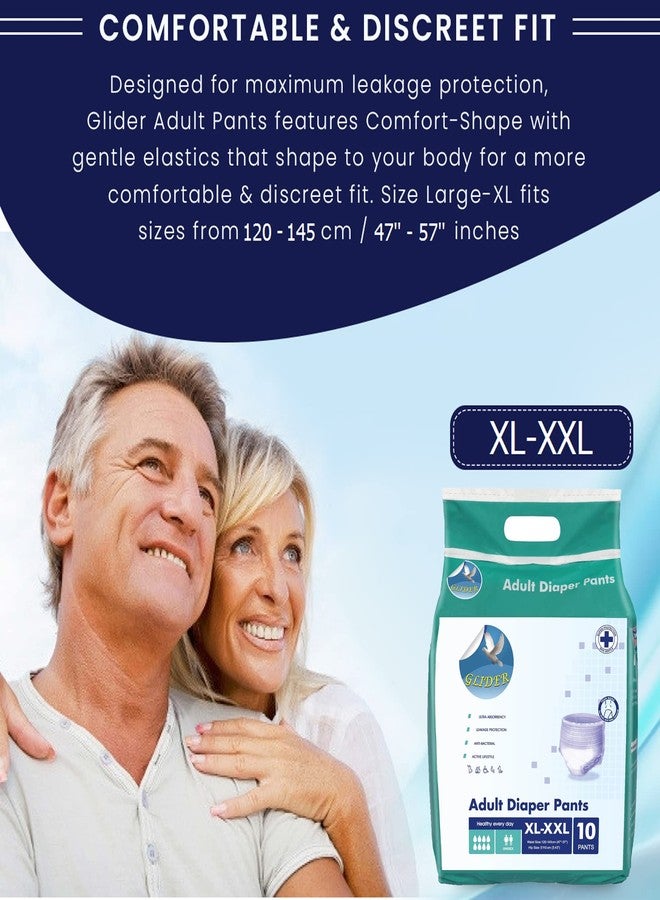 جلايدر حفاضات غلايدر للكبار مقاس XL-XXL | امتصاص فائق وحماية ليلية | تصميم مرن | للجنسين | 120-145 سم (47-57 بوصة) | (عبوة من 3 قطع - 30 حفاضة) - Image 2