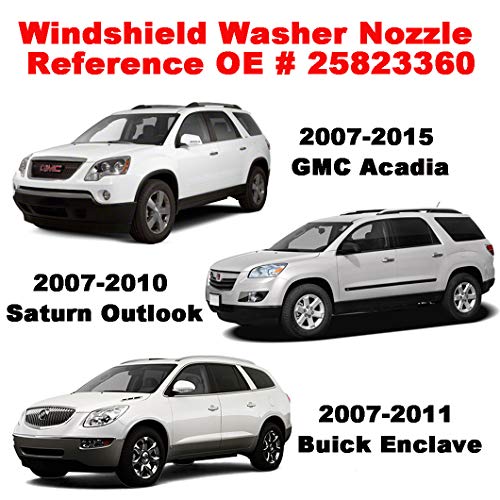 ZHPTAM ZHParty 2 Pcs Front Windshield Washer Nozzle Wiper Spray Jet Kit fit for GMC Acadia 07-15, Chevroelt Traverse 09-17, Buick Enclave 07-11, Saturn Outlook 07-10 - Replaces OEM # 15247800, 25823360 - Image 3