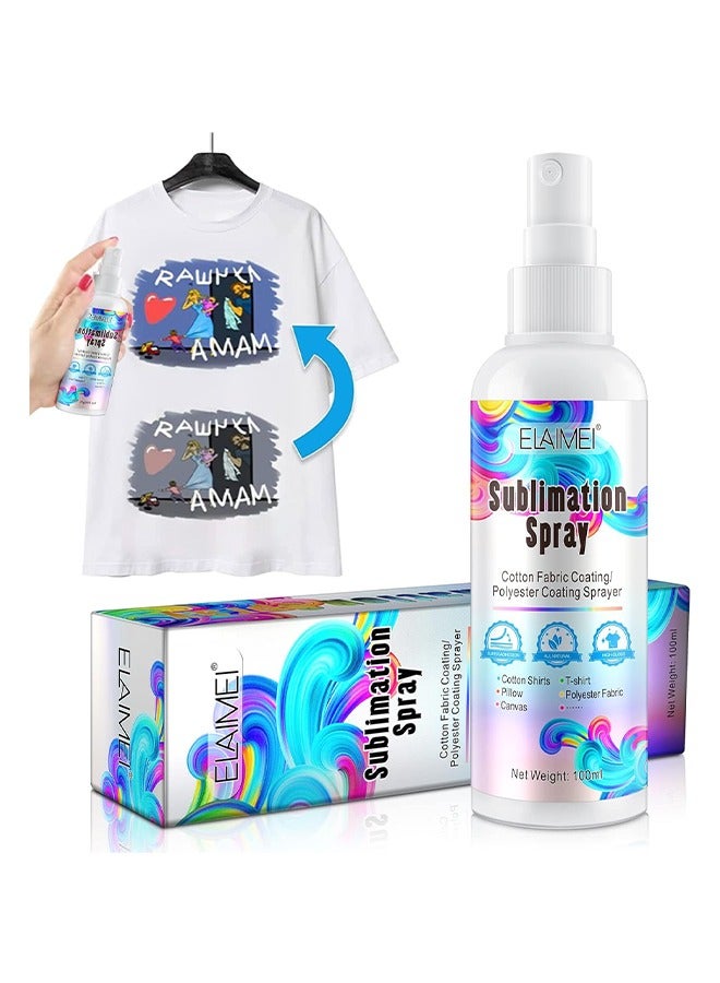 Elaimei Sublimation Spray, Sublimation Spray for Cotton Shirts, 2PCS Sublimation Coating Spray for Polyester Tshirts,Canva,T-Shirts,Cotton Fabrics,Super Adhesion, Vibrant Colors, High Gloss & Quick Dry 100ml - Image 1