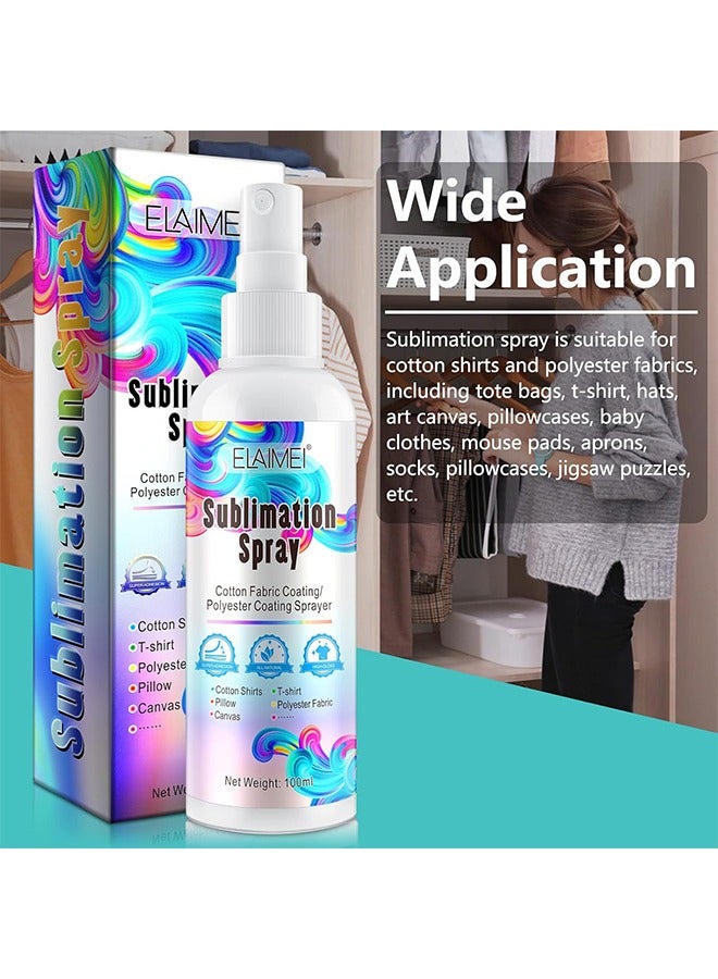 Elaimei Sublimation Spray, Sublimation Spray for Cotton Shirts, 2PCS Sublimation Coating Spray for Polyester Tshirts,Canva,T-Shirts,Cotton Fabrics,Super Adhesion, Vibrant Colors, High Gloss & Quick Dry 100ml - Image 4