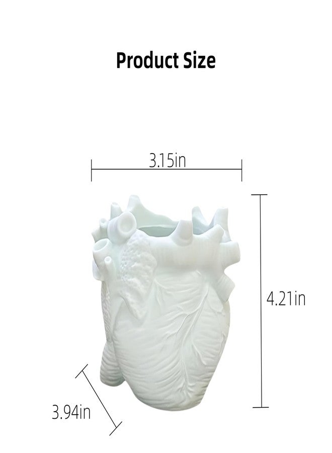DAECHAO Heart-shaped Pen Holder for Desk Accessories Halloween Decor and Office Decor, Pencil Holder for Desk Organizers, Compact Desk Accessories Gift, Pencil Cup for School, Office, Home (White) - Image 2