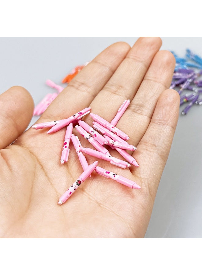 12 Points Metal Mini Ballpoint Pen Model Learning Miniature Scene Accessories Ob11 Dollhouse Dollhouse-Color:Purple One (random Pattern)  - Image 4