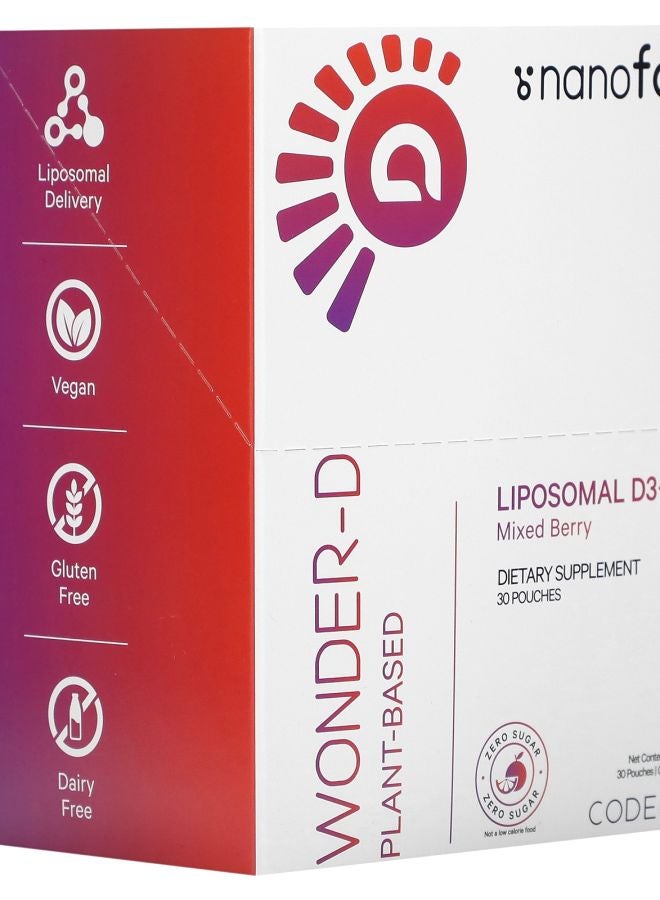 Codeage Nanofood Liposomal D3+K2+B12 Mixed Berry 30 Pouches 0.3 fl oz (10 ml) Each - Image 2