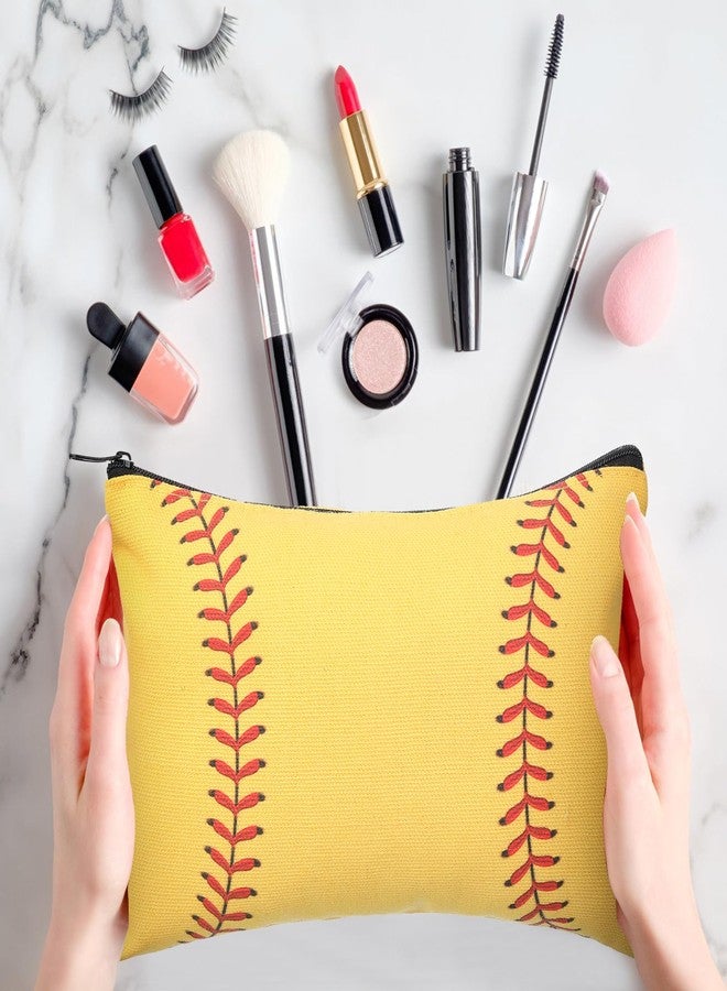 Eccliy 20 Pcs Softball Makeup Bags Bulk Sport Team Gifts Softball Cosmetic Bag Accessories for Women Toiletry Zipper Pouch Travel Canvas Gifts Stuff for Party Team Players Lover - Image 4