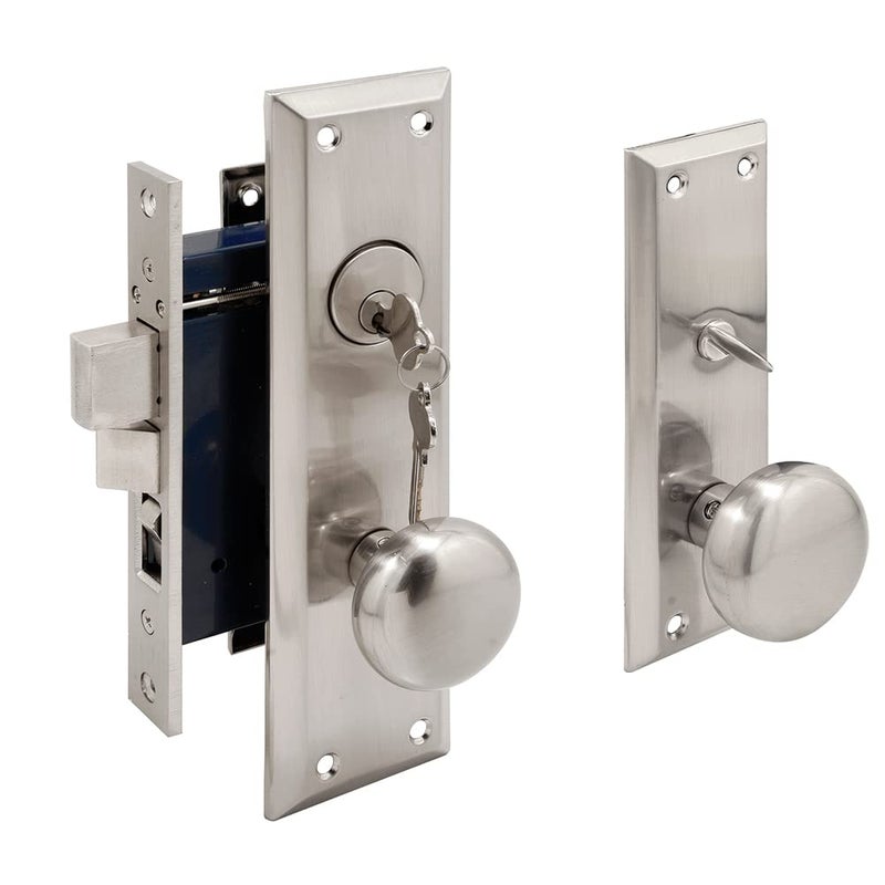 Segal SE 27600 Entry Door Mortise Lockset 212 In Backset Single Cylinder Satin Finish Single Pack