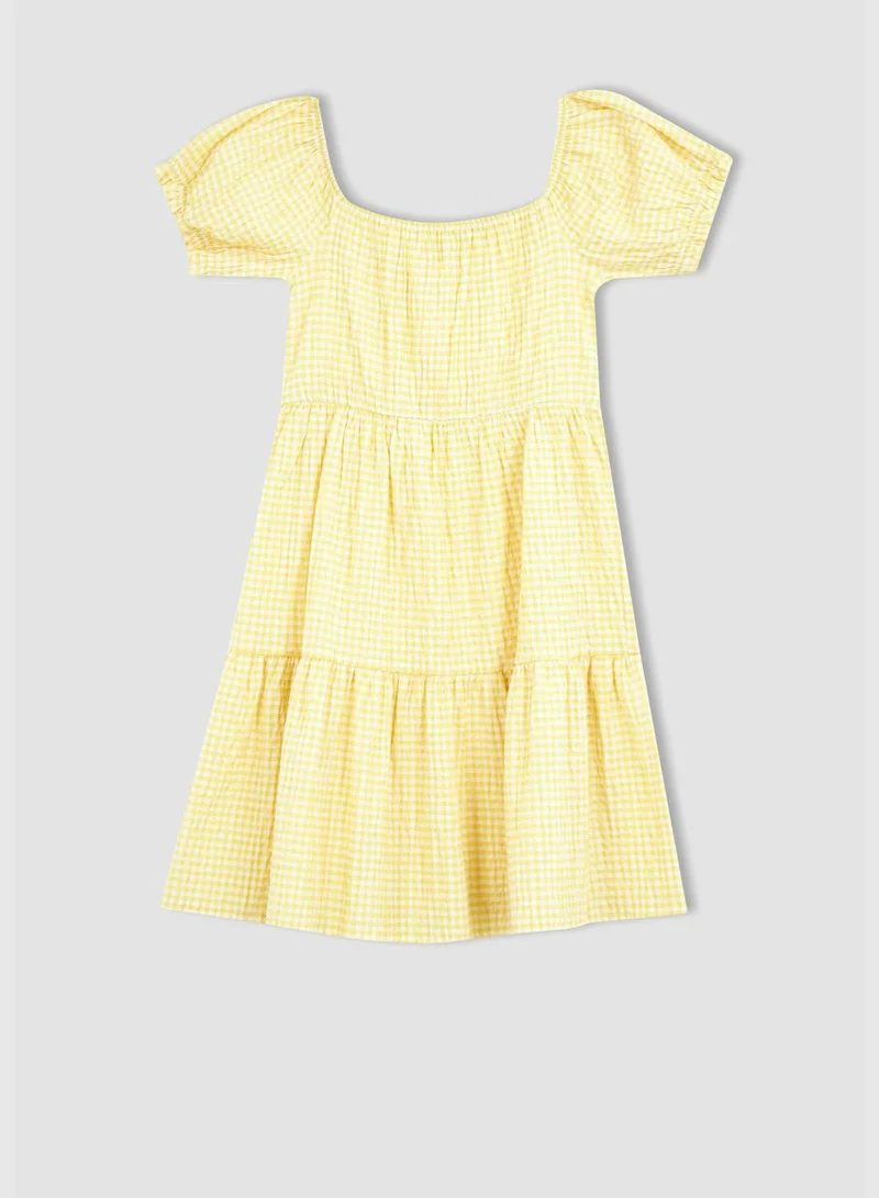 ديفاكتو Regular Fit Shorts Balloon Sleeves Mini Dress