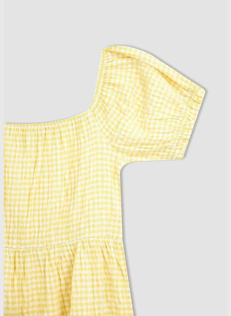 ديفاكتو Regular Fit Shorts Balloon Sleeves Mini Dress