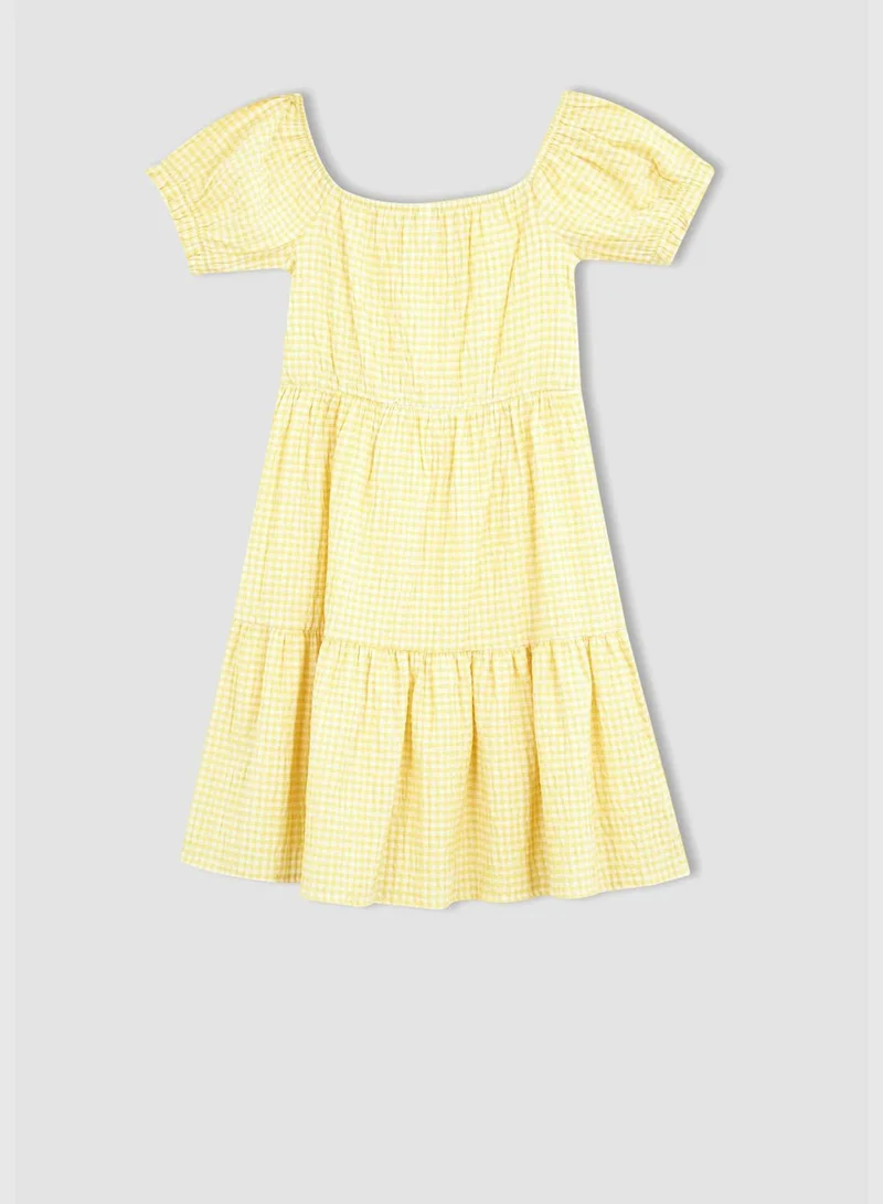 ديفاكتو Regular Fit Shorts Balloon Sleeves Mini Dress