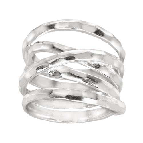 Silpada 'Wrapped Up' Overlapping Textured Band Ring in Sterling Silver, Size 9, Size 9 - Image 1