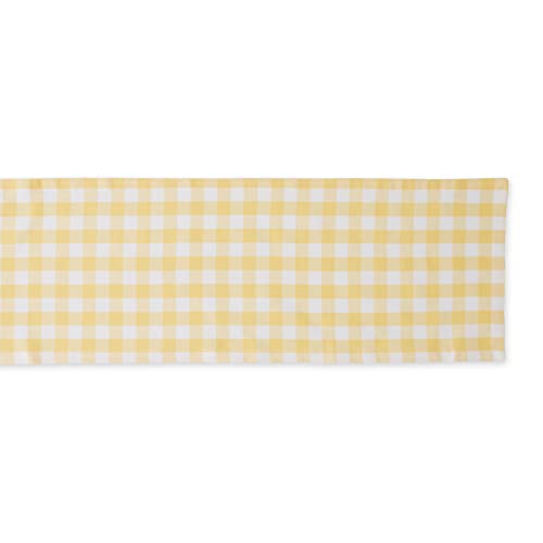 DII Checkered Tabletop Collection 100% Cotton, Machine Washable, Table Runner, 14x108, Yellow - Image 2