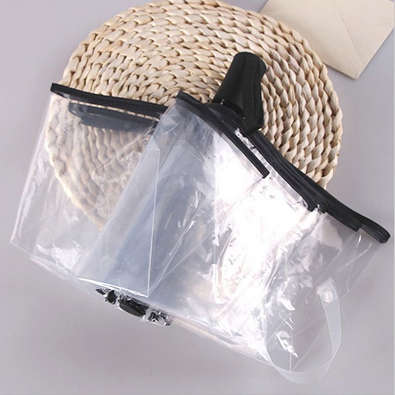 1pc Fully Automatic Triple Folding Transparent Umbrella Outdoor Umbrella - Image 1