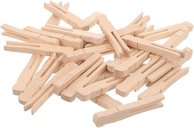 50pcs Heavy Duty Wooden Clothes Pins Large Heritage Clothesline Clips Vintage Round Clothespins for Laundry Drying and Craft Decoration - Image 1