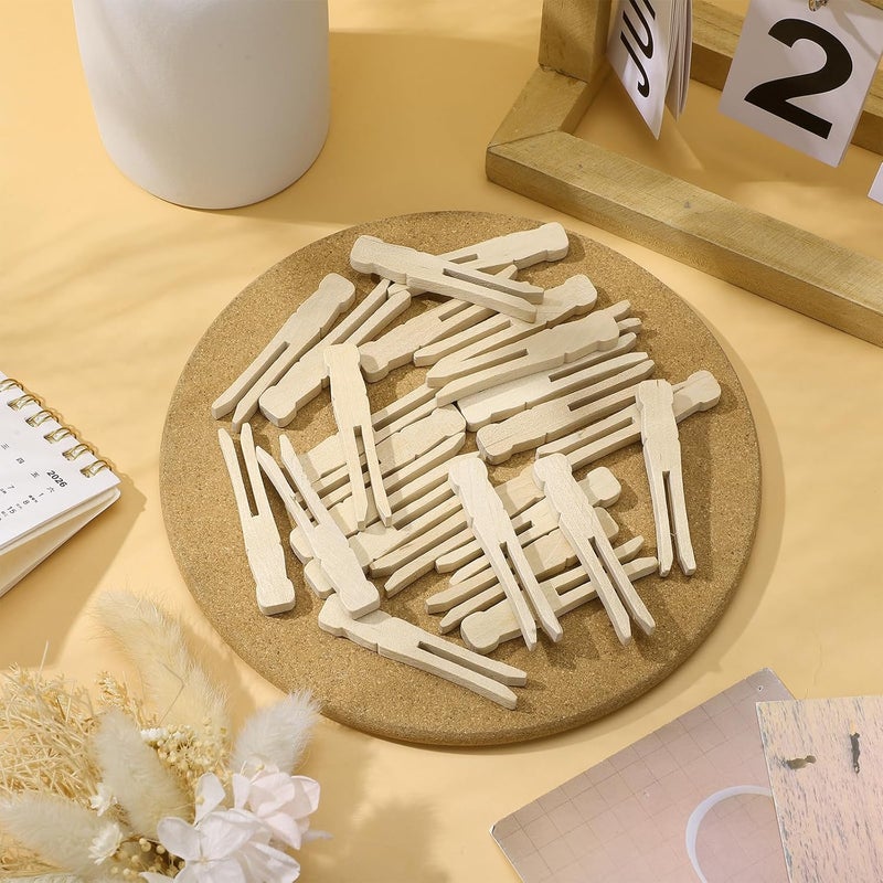 50pcs Heavy Duty Wooden Clothes Pins Large Heritage Clothesline Clips Vintage Round Clothespins for Laundry Drying and Craft Decoration - Image 3
