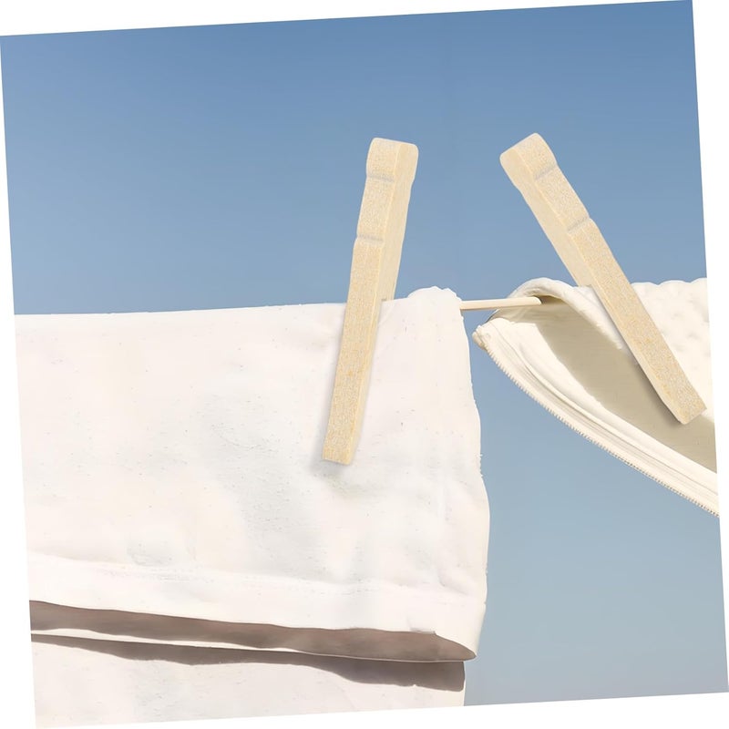 50pcs Heavy Duty Wooden Clothes Pins Large Heritage Clothesline Clips Vintage Round Clothespins for Laundry Drying and Craft Decoration - Image 4