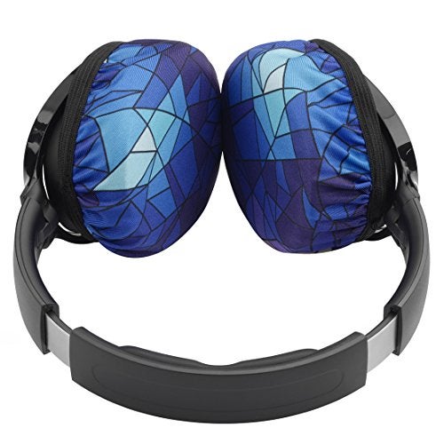 Geekria 2 Pairs Flex Fabric Headphones Ear Covers - Product Safety Certified - Washable & Stretchable Earcup Protectors for Over-Ear Headsets, Sweat Pads for Gym, Gaming (Size M/Diamond) - Image 4