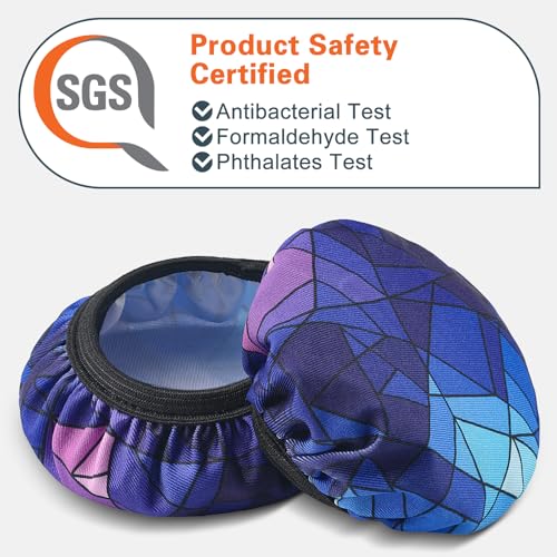 Geekria 2 Pairs Flex Fabric Headphones Ear Covers - Product Safety Certified - Washable & Stretchable Earcup Protectors for Over-Ear Headsets, Sweat Pads for Gym, Gaming (Size M/Diamond) - Image 2