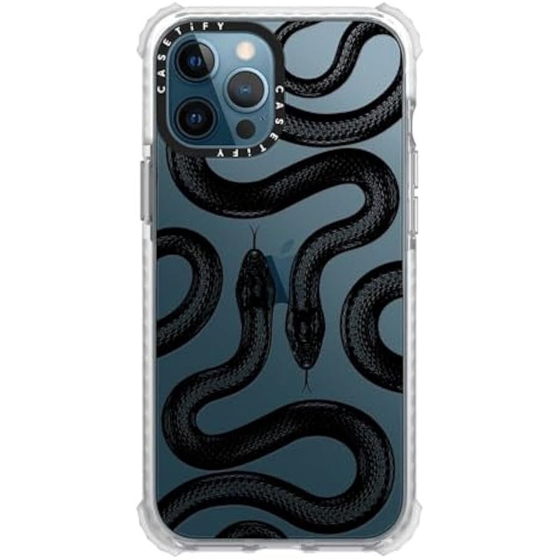Casetify Ultra Impact iPhone 12 Pro Max Case 【9.8ft Drop Protection】 - Black Kingsnake - Clear Frost - Image 2