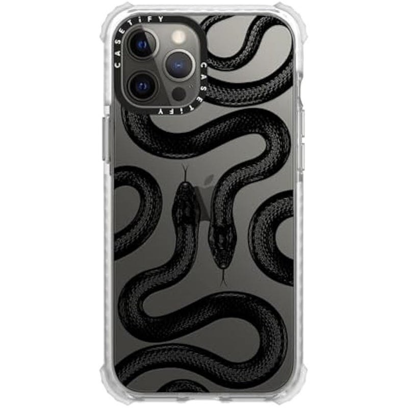 Casetify Ultra Impact iPhone 12 Pro Max Case 【9.8ft Drop Protection】 - Black Kingsnake - Clear Frost - Image 4
