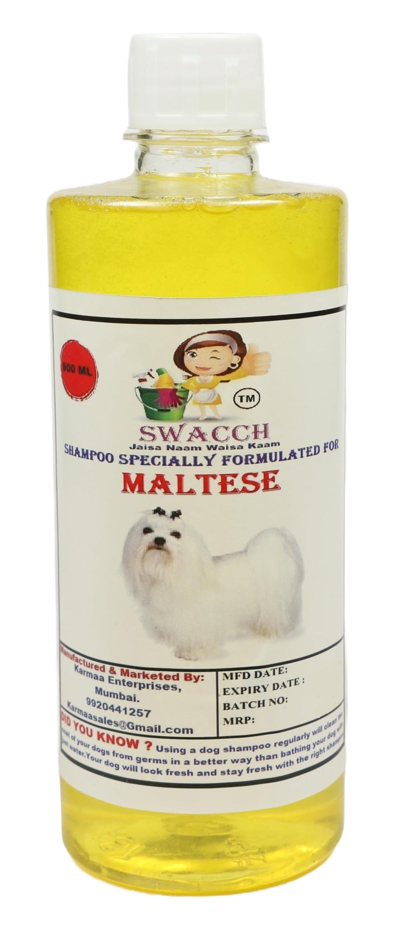 swacch Shampoo | Puppy Safe Shampoo | PH Balanced | Ditch to Itch for Maltese Dog Shampoo 500ml (Lemon) + Spike Ball Chew Toy Combo Pack - Image 2