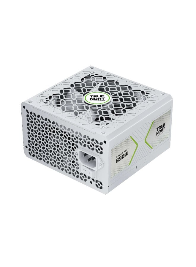 تروينورت زود طاقة TrueNort بقدرة 650 واط بشهادة 80 Plus Bronze بتصميم ATX ‏12V مع مكثفات يابانية، مزود طاقة موثوق وفعّال وهادئ الأداء لأجهزة الألعاب باللون الأبيض - Image 1