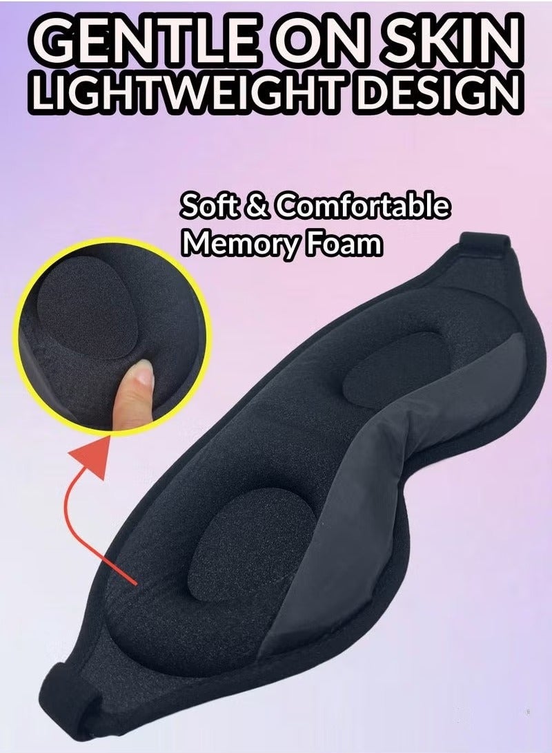 ELFSA Sleep Eye Mask, Soft Comfortable and Darkening 3D Sleep Cover with Adjustable Strap, Perfect Sleep Anytime, Anywhere  - Image 3