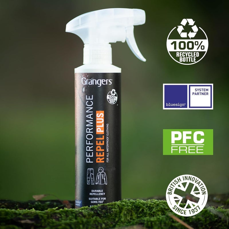 Grangers Performance Repel | 275ml Waterproof Spray | Durable Waterproofer for all Outdoor Clothing | Hiking | Waterproof Jacket | 100% Recycled - Image 5