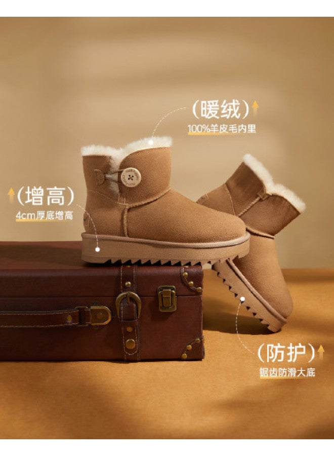 Hush Puppies Winter New Versatile Casual Snow Boots Fleece Lined Warm Short Boots Outdoor Anti-freeze Cotton Boots - Image 1