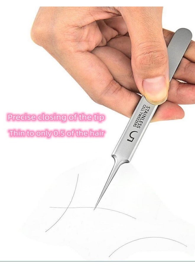 Chinshwehaw Professional Facial Blackhead Remover Tweezersextractor Acne Removal Kit Pimple Popper Tool Clip For Whiteheads Acne Clip Ingrown Hairs Tweezers Blackheads Remover Extractor Stainless Steel  - Image 5