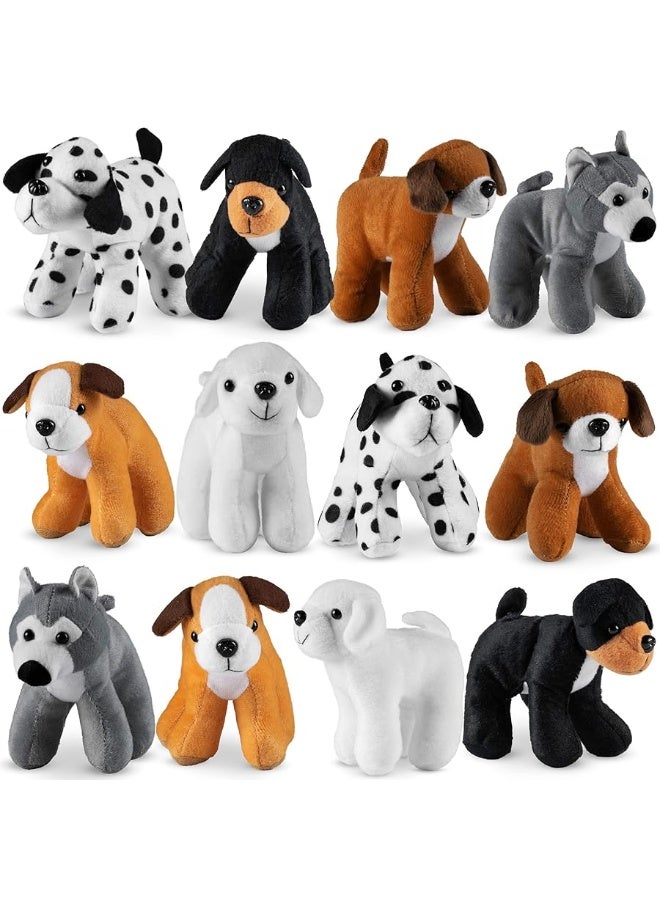Bedwina Plush Puppy Dogs - (Pack of 12) 6 Inches Tall Stuffed Animals Bulk Assorted Puppies and Cute Stuffed Plushed Dog Puppies Assortment, Stocking Stuffers - Image 1