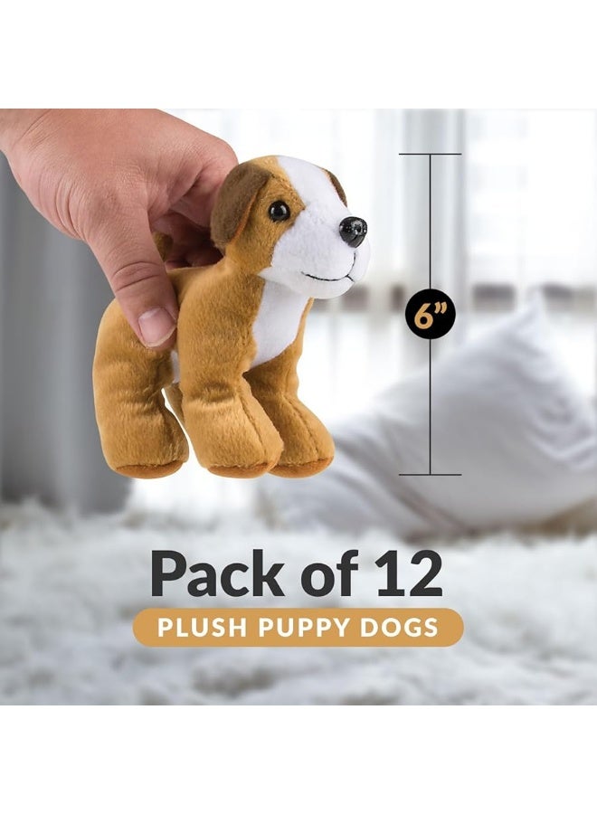 Bedwina Plush Puppy Dogs - (Pack of 12) 6 Inches Tall Stuffed Animals Bulk Assorted Puppies and Cute Stuffed Plushed Dog Puppies Assortment, Stocking Stuffers - Image 2