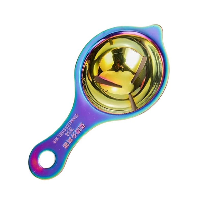RANUR Import Stainless Steel Egg Separator, Egg Yolk Separator, Egg White Separator, Egg Filter, Kitchen Tool, Egg Gadgets, Food Certified with Hanging Hook 1 Piece (Colourful) - Image 1