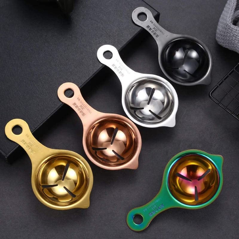 RANUR Import Stainless Steel Egg Separator, Egg Yolk Separator, Egg White Separator, Egg Filter, Kitchen Tool, Egg Gadgets, Food Certified with Hanging Hook 1 Piece (Colourful) - Image 4