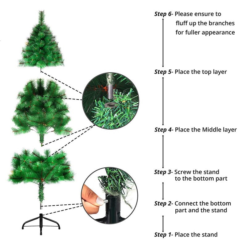 Northland 6 Feet Artificial Pine Christmas Tree with 40 Ornaments Sturdy Metal Stand Perfect for Home Church Office Christmas Decoration - Image 3