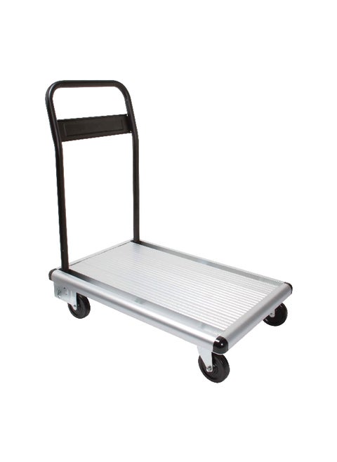 Sturdy Handle Platform Hand Trolley for Load with Smooth Rolling Wheels Black and Silver 150 kg FW-99C