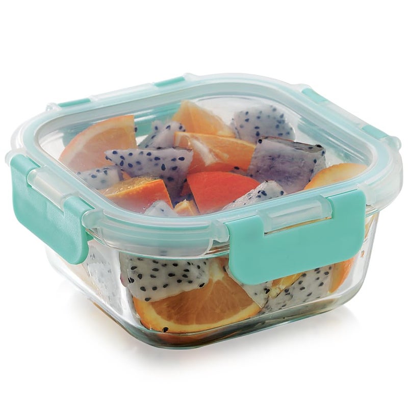 Magnus Magnus G-lock Glass Food Square Container with Break-Free Detachable Lock, 520ML Borosilicate Glass Lunch Box, Microwave and Oven Safe, Tiffin Box Safe for Easy Storage - Image 1