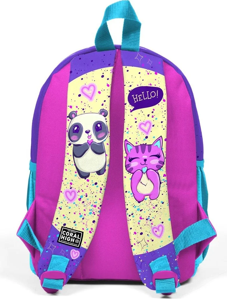 كورال هاي Tiny Nest Backpack Purple Pink Anime Girl Patterned Two Compartment 23535