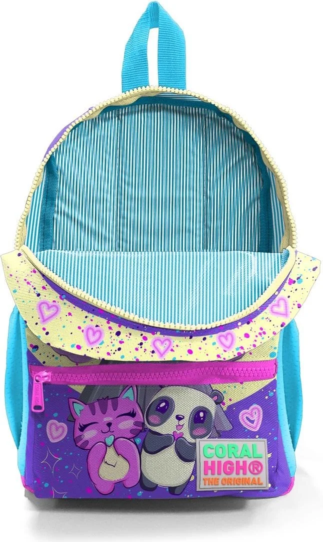 كورال هاي Tiny Nest Backpack Purple Pink Anime Girl Patterned Two Compartment 23535