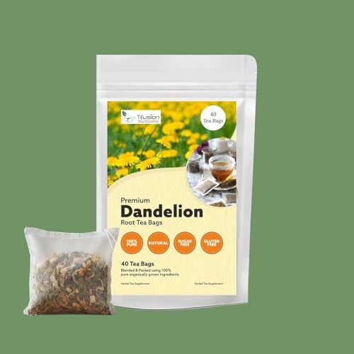 Tifusion Dandelion Root Tea | Ayurvedic tea for Liver, Kidney & Gallbladder Cleanse | Natural Herbal Kidney Detox & Liver Detox | Caffeine-Free Wellness Infusion (40 Tea Bag) - Image 1