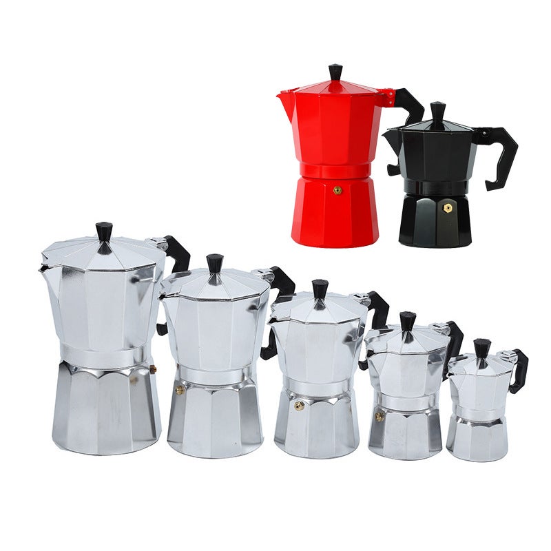 Popular Italian-Style Aluminum Moka Pot Double-Valve Coffee Pot Moka Coffee Pot Coffee Octagonal Hand-Brew Pot European Style - Image 4