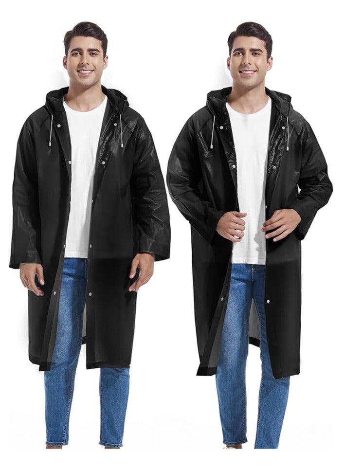 ساكن معاطف مطر قابلة لإعادة الاستخدام مكونة من قطعتين للبالغين، معاطف مطر طارئة للنساء والرجال مع رباط وأكمام - Image 5