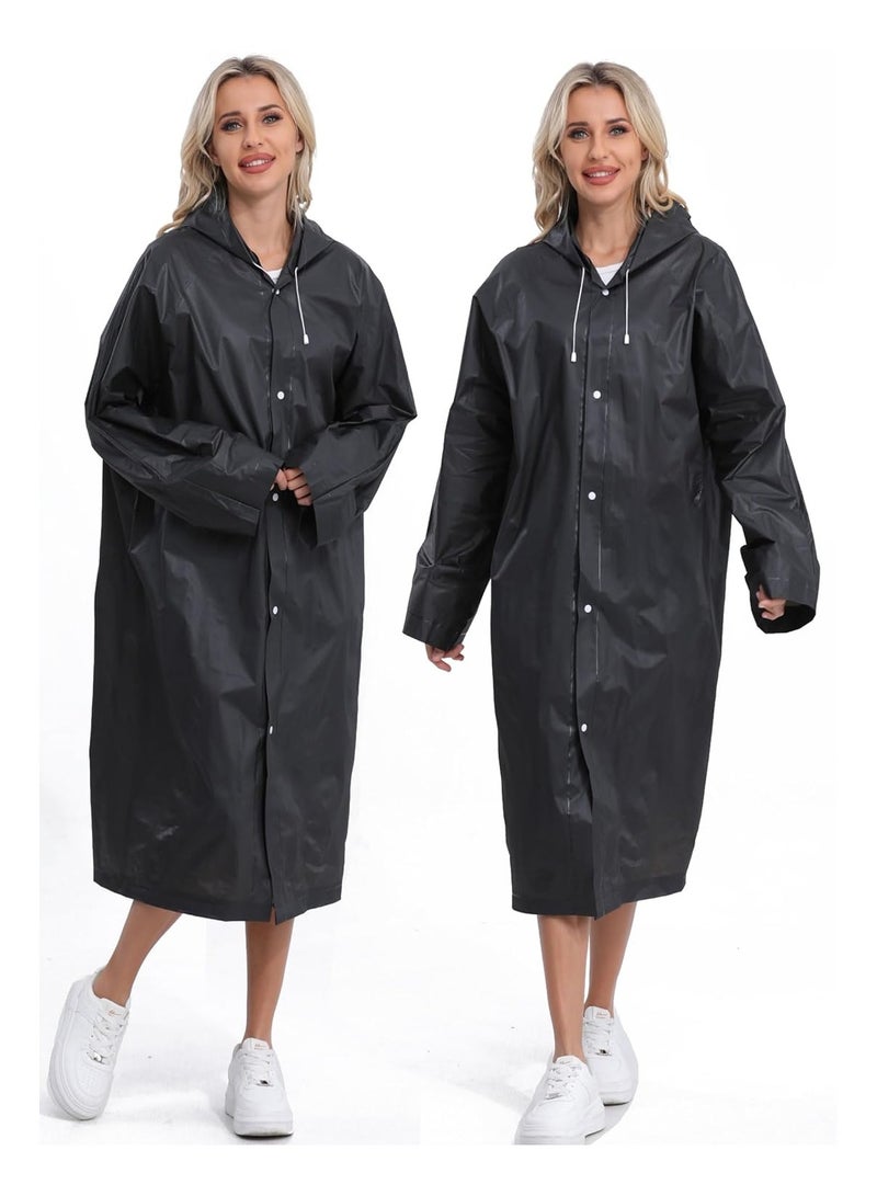 ساكن معاطف مطر قابلة لإعادة الاستخدام مكونة من قطعتين للبالغين، معاطف مطر طارئة للنساء والرجال مع رباط وأكمام - Image 4