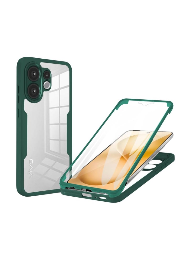 general Transparent protective case compatible with Vivo V60 5G 【Built-in screen protector】 Full-body transparent phone case Vivo V60 shockproof protective case