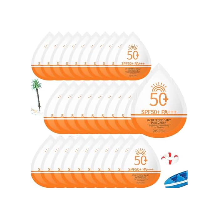 Mini Sunscreen Bulk, 30 Pcs SPF 50+ Mini Sunscreen Travel Size For Face & Body, Sunscreen Packets Party Favor, Bulk Sun screen, Waterproof & Non-Greasy, Perfect for Thank You Gifts & Beach Must Haves